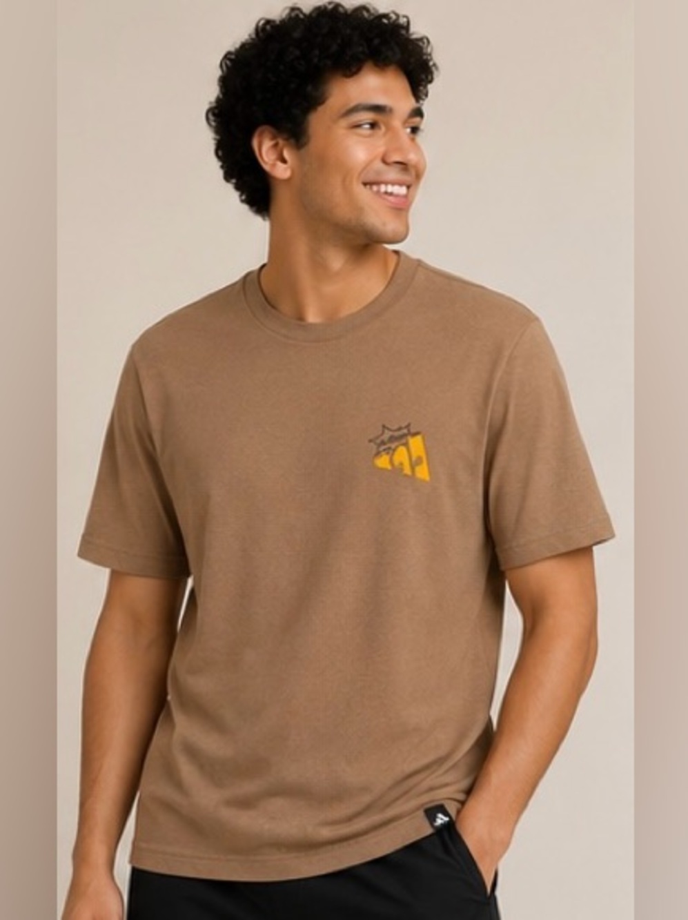 Men's Brown Graphic Crewneck T-Shirt